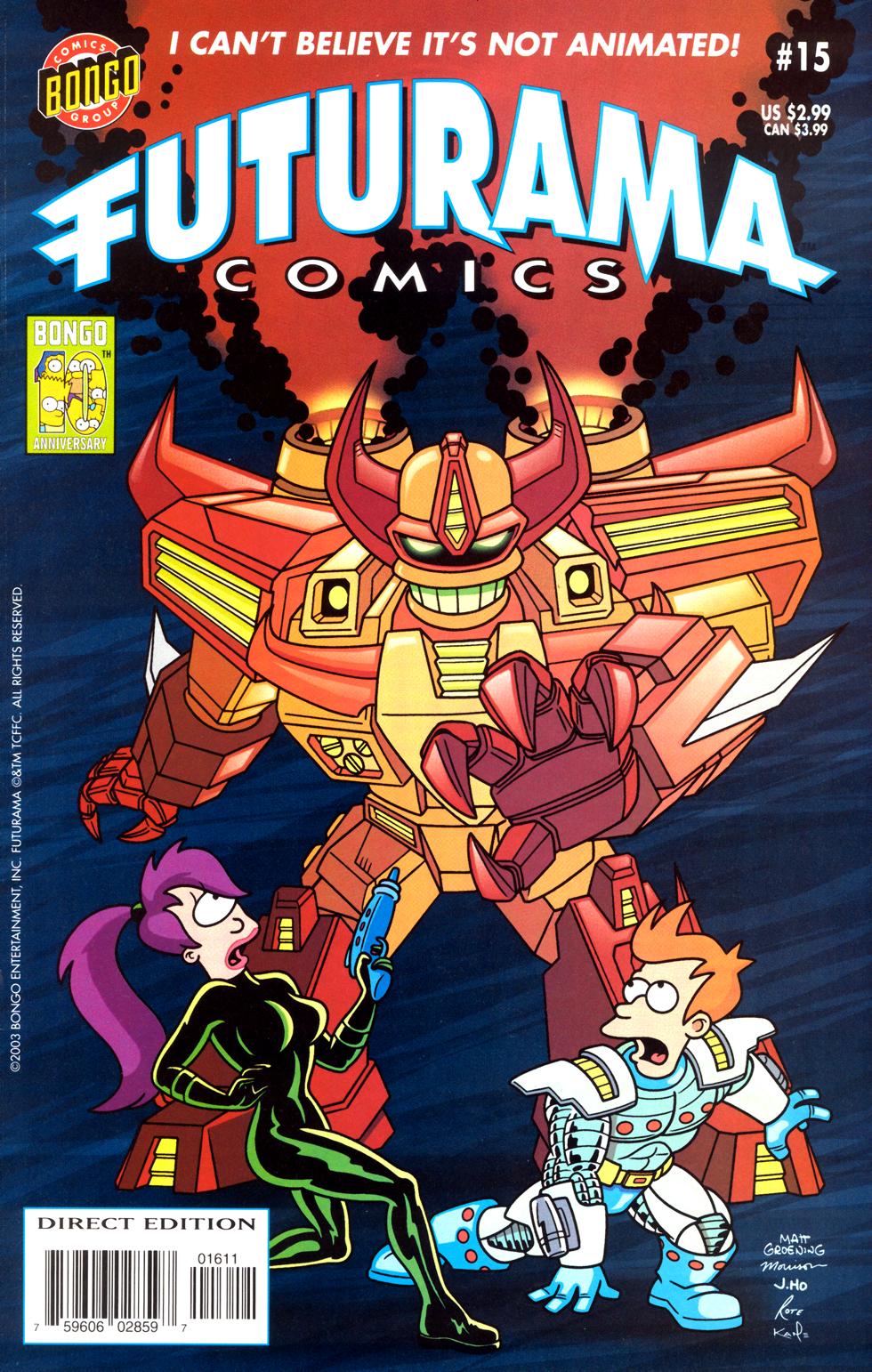 Futurama Comics 15 Fry Me To The Moon Bill Morrison Eric Rogers John Delaney Karen Bates Phyllis Novin
