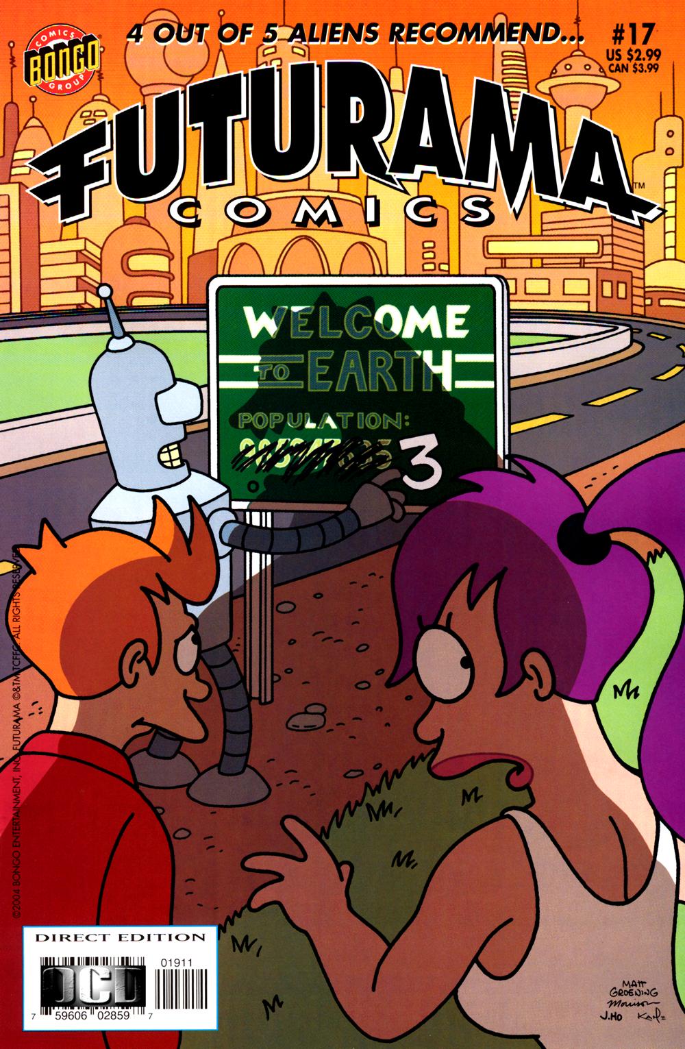 Futurama Comics 17 The Time Bender Trilogy Part One Bill Morrison Ian Boothby John Delaney Karen Bates Phyllis Novin