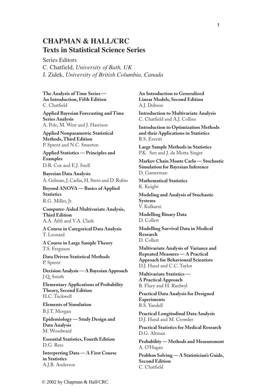 An Introduction To Generalized Linear Models Annette J Dobson Adrian G Barnett