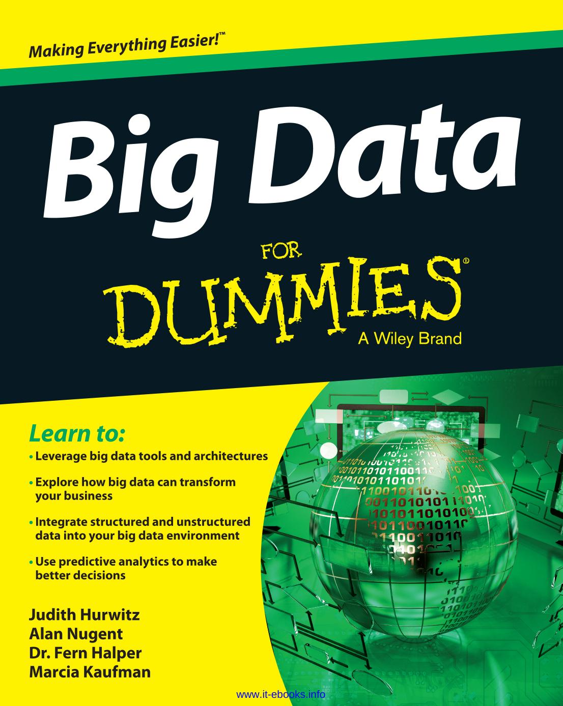 Big Data For Dummies Judith S Hurwitz Alan Nugent Fern Halper Marcia Kaufman