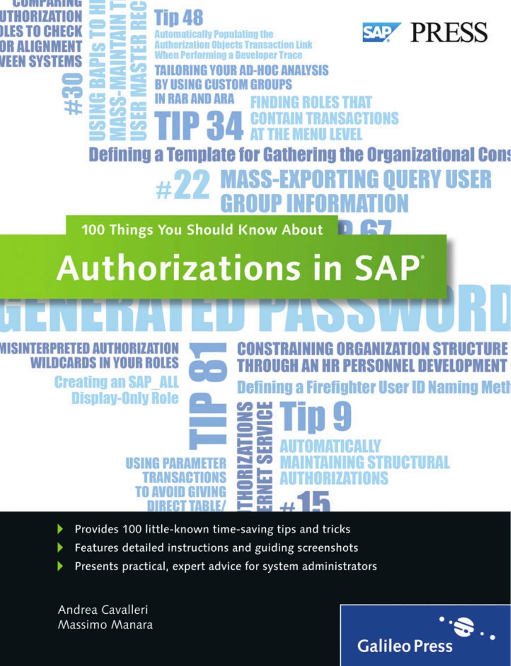 100 Things You Should Know About Authorizations In Sap Massimo Manara Andrea Cavalleri