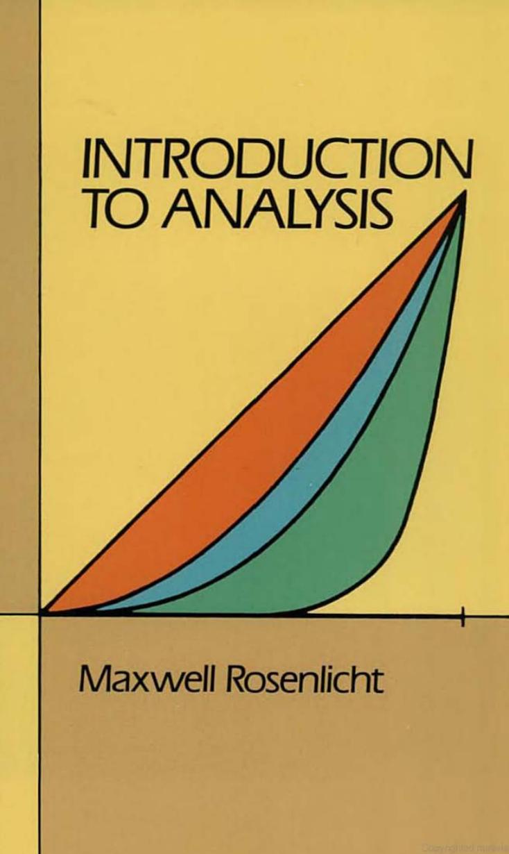 Introduction To Analysis Maxwell Rosenlicht