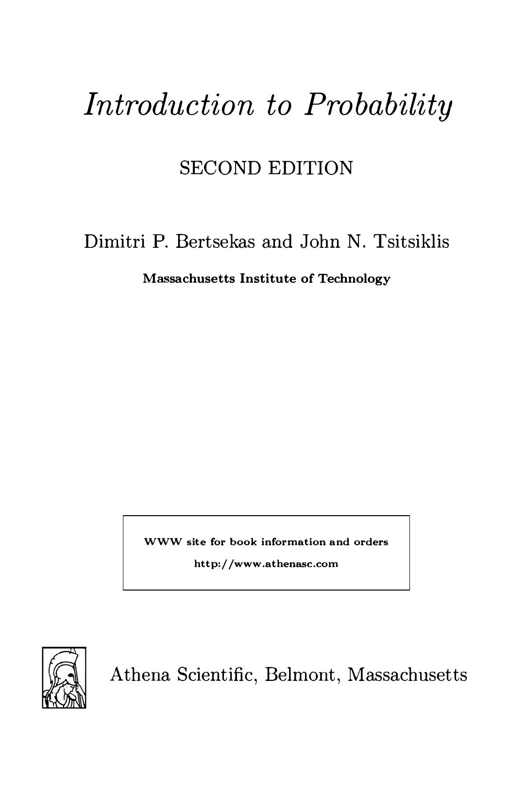 Introduction To Probability Second Edition Dimitri P Bertsekas And John N Tsitsiklis