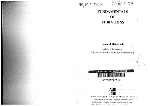 Fundamentals Of Vibrations Meirovitch