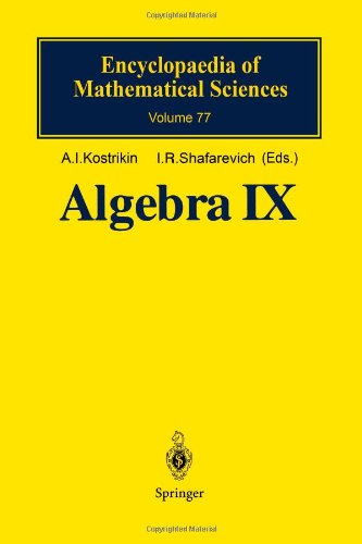 Algebra 9 Finite Groups Of Lie Type Finite Dimensional Division Algebras 1st Edition Ai Kostrikin