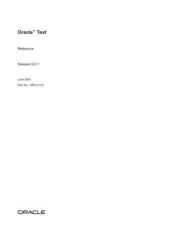 Oracle Text Reference Part No A9012101 Release 9 0 1 Mcgregor C