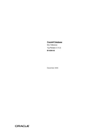 Oracle Database Sql Reference 10g Release 2 102 B14200