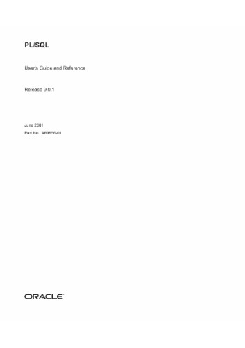 Pl Sql Users Guide And Reference Part No A8985601 Release 901 Portfolio T