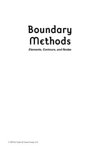 Boundary Methods Elements Contours And Nodes Subrata Mukherjee