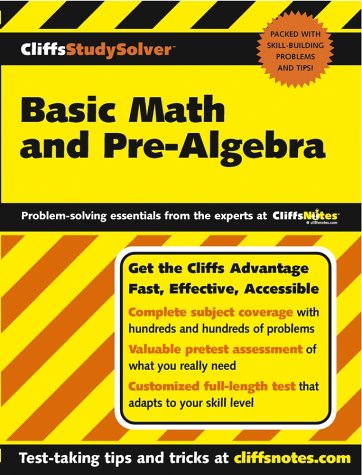Basic Math And Prealgebra Cliffs Study Solver Jonathan J White