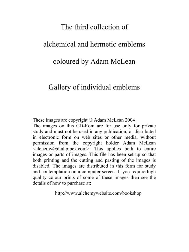 The Third Collection Of Alchemical And Hermetic Emblems Mclean Adam