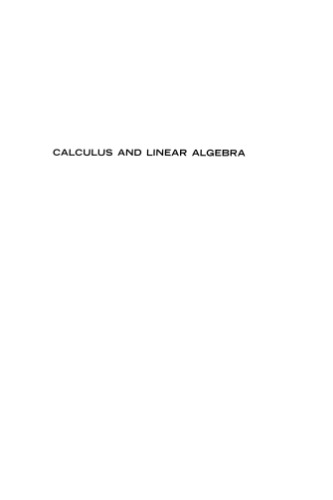 Calculus And Linear Algebra Volume 2 Vector Spaces Manyvariable Calculus And Differential Equations Wilfred Kaplan