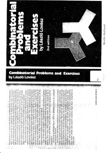 Combinatorial Problems And Exercises 2nd Edition Laszlo Lovasz