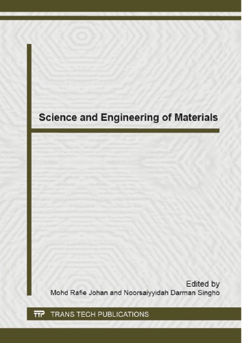 Science And Engineering Of Materials Mohd Rafie Johan Singho