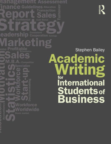 Academic Writing For International Students Of Business 1st Stephen Bailey