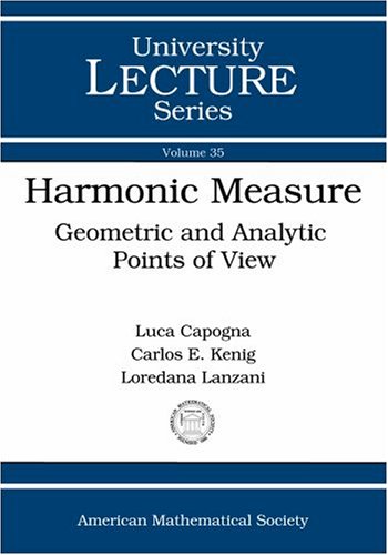 Harmonic Measure Geometric And Analytic Points Of View Luca Capogna Carlos E Kenig Loredana Lanzani