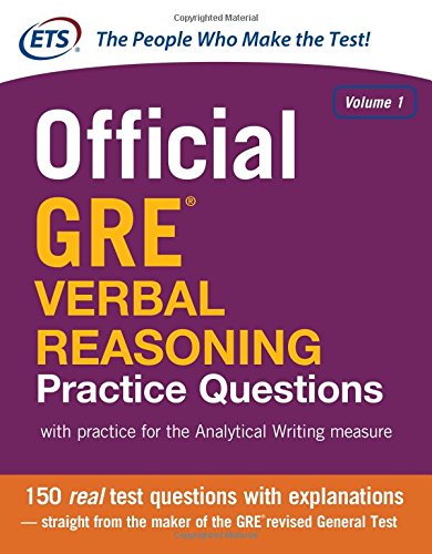 Official Gre Verbal Reasoning Practice Questions 1st Edition Educational Testing Service