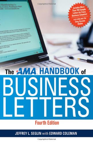 Ama Handbook Of Business Letters Fourth Edition Jeffrey L Seglin
