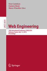 Web Engineering 14th International Conference Icwe 2014 Toulouse France July 14 2014 Proceedings 1st Edition Sven Casteleyn