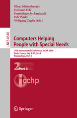 Computers Helping People With Special Needs 14th International Conference Icchp 2014 Paris France July 911 2014 Proceedings Part Ii 1st Edition Klaus Miesenberger