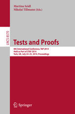Tests And Proofs 8th International Conference Tap 2014 Held As Part Of Staf 2014 York Uk July 2425 2014 Proceedings 1st Edition Martina Seidl