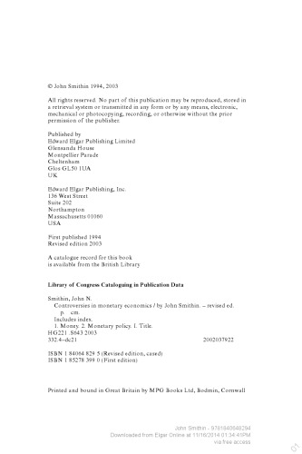 Controversies In Monetary Economics Revised Edition John Smithin