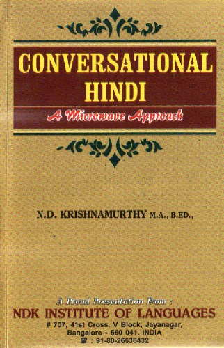 Conversational Hindi A Microwave Approach 4th Nd Krishnamurthy