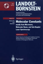 Dipole Moments Quadrupole Coupling Constants Hindered Rotation And Magnetic Interaction Constants Of Diamagnetic Molecules 1st Edition W Httner Eds