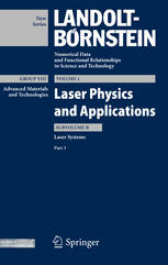 Laser Systems Part 3 1st Edition M Walther Auth H Weber