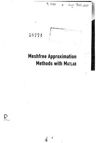 Meshfree Approximation Methods With Matlab Gregory E Fasshauer