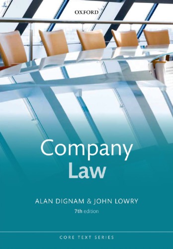 Company Law Butterworths Core Text Series Core Texts Series Alan Dignam