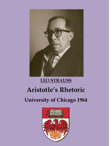 Seminar On Aristotles Rhetoric 1964 Leo Strauss