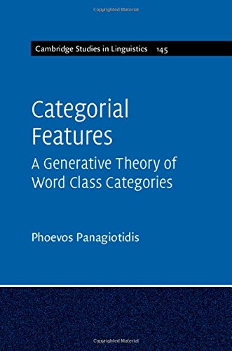 Categorial Features A Generative Theory Of Word Class Categories Phoevos Panagiotidis