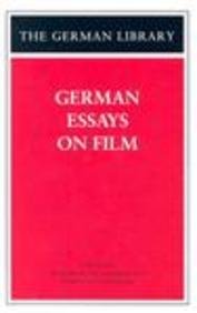 German Essays On Film Richard Mccormick Alison Guentherpal