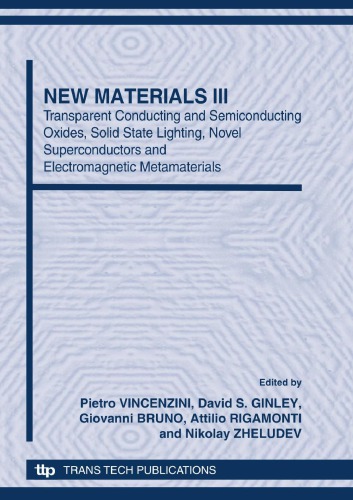 5th Forum On New Materials Part D Transparent Conducting And Semiconducting Oxides Solid State Lighting Novel Superconductors And Electromagnetic Metamaterials Pietro Vincenzini