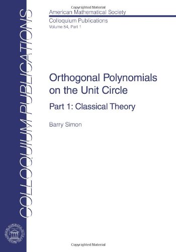 Orthogonal Polynomials On The Unit Circle Part 1 Classical Theory Barry Simon
