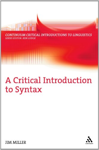 A Critical Introduction To Syntax Jim Miller