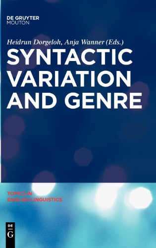 Syntactic Variation And Genre 1st Edition Heidrun Dorgeloh Ed