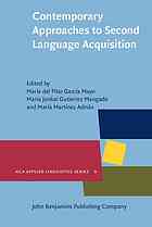 Contemporary Approaches To Second Language Acquisition Maria Del Pilar Garcia Mayo