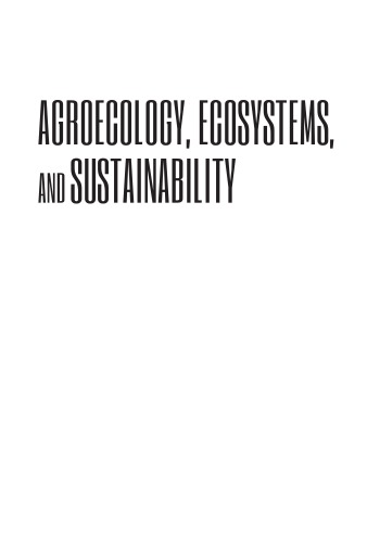 Agroecology Ecosystems And Sustainability Noureddine Benkeblia