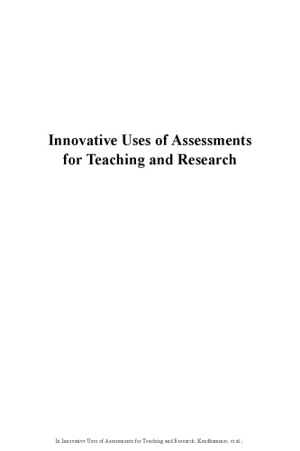 Innovative Uses Of Assessments For Teaching And Research Lisa K Kendhammer Kristen L Murphy American Chemical Society Division Of Chemical Education