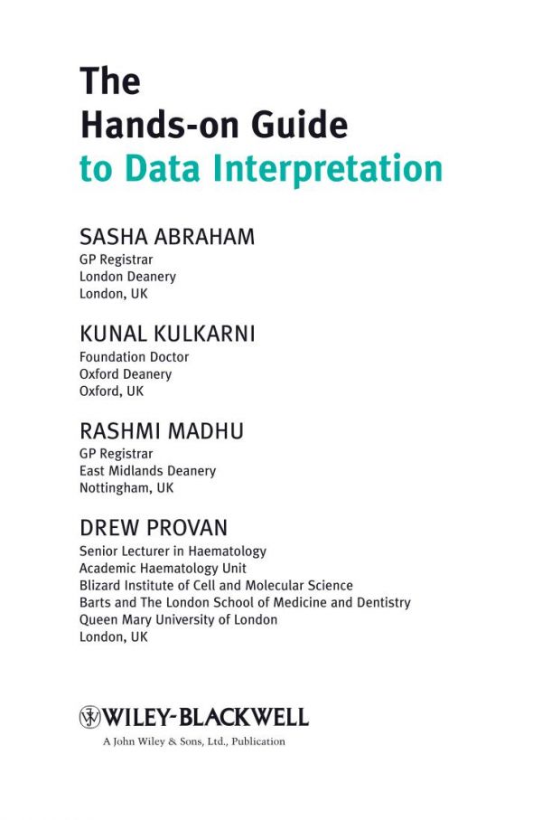 The Handson Guide To Data Interpretation 1st Edition Sasha Abraham Et Al
