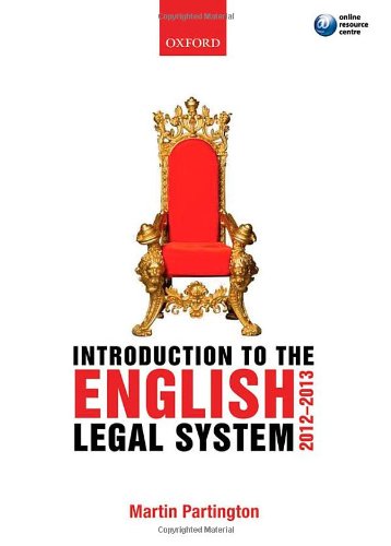 Introduction To The English Legal System 20122013 7th Edition Martin Partington