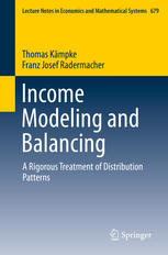 Income Modeling And Balancing A Rigorous Treatment Of Distribution Patterns 1st Edition Thomas Kmpke