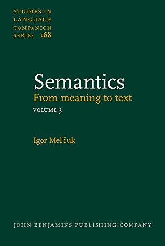 Semantics From Meaning To Text Igor Melcuk David Beck Alain Polgure