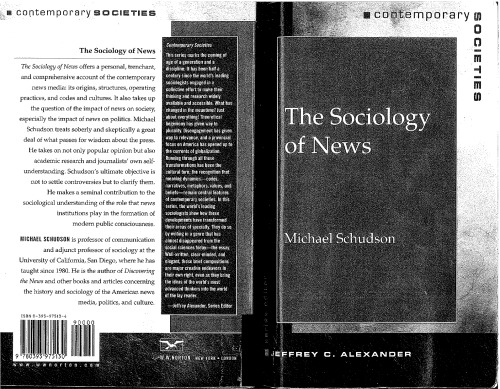 The Sociology Of News First Edition Michael Schudson