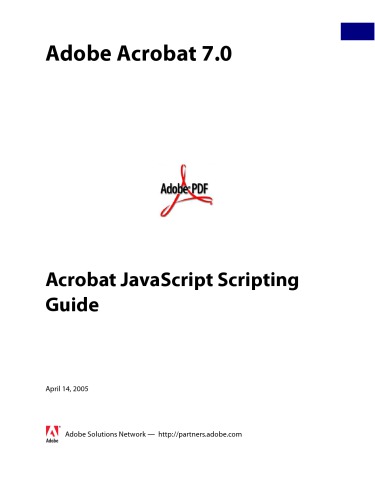 Adobe Acrobat 7 Acrobat Javascript Scripting Guide