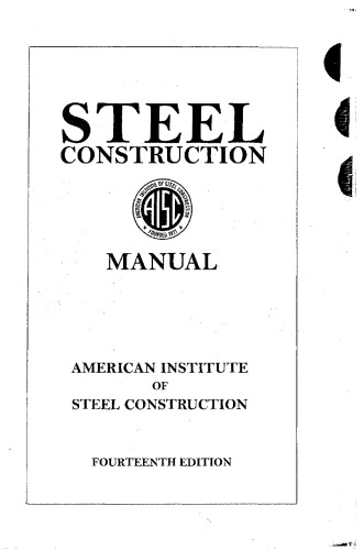 Steel Construction Manual 14th Edition American Institute Of Steel Construction