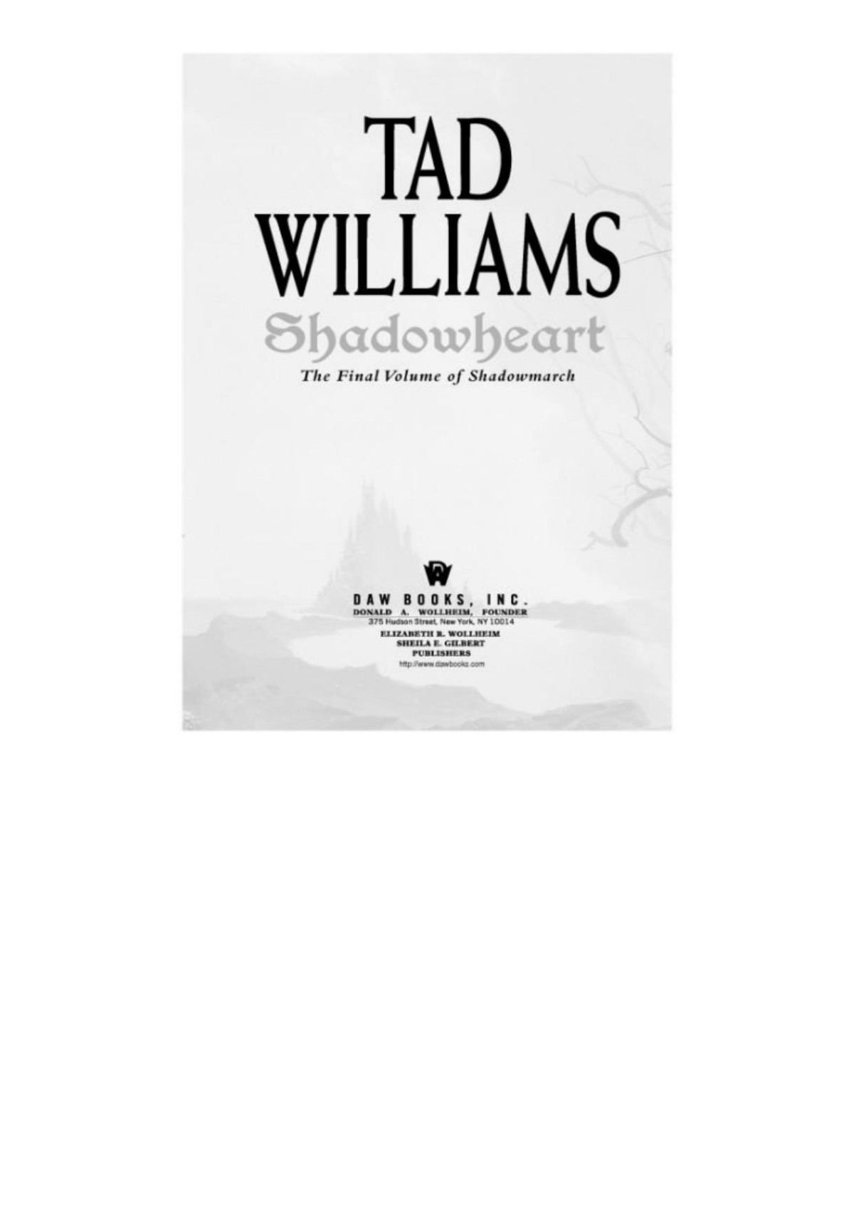 Shadowheart Shadowmarch 04 Williams Tad