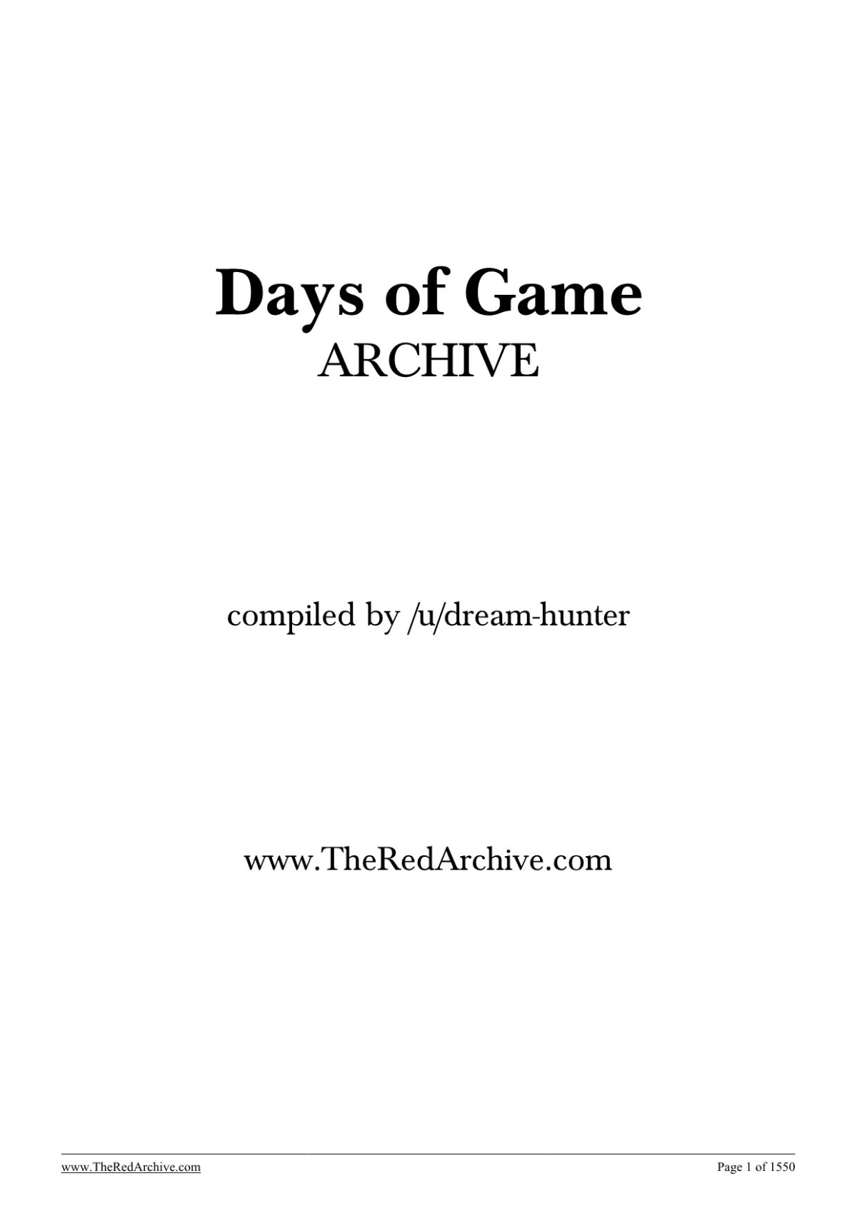 Days Of Game Blog Writings 1st Edition Nash